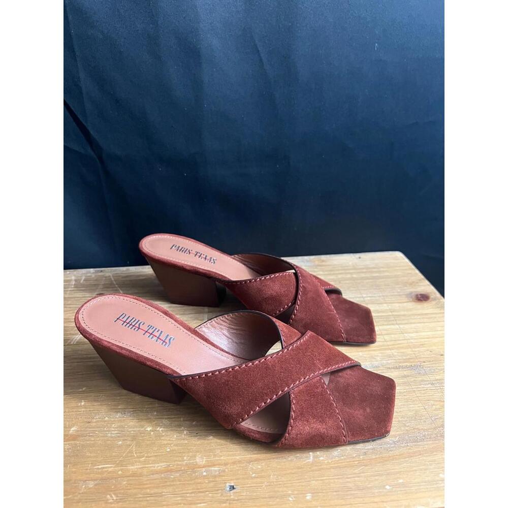 NWOB PARIS TEXAS ARIZONA 60mm 2.25" RUST Suede Sandals 36/US SZ 5.5 $595